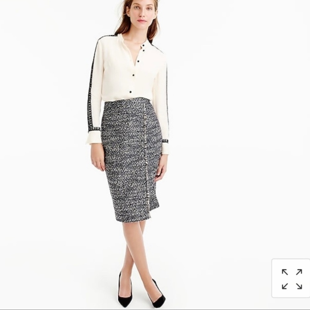 J Crew Faux Wrap Knee Pencil Skirt